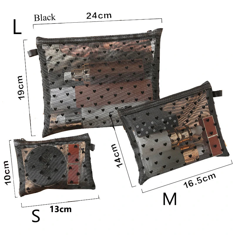 Transparent Mesh Cosmetic Bag for Travel