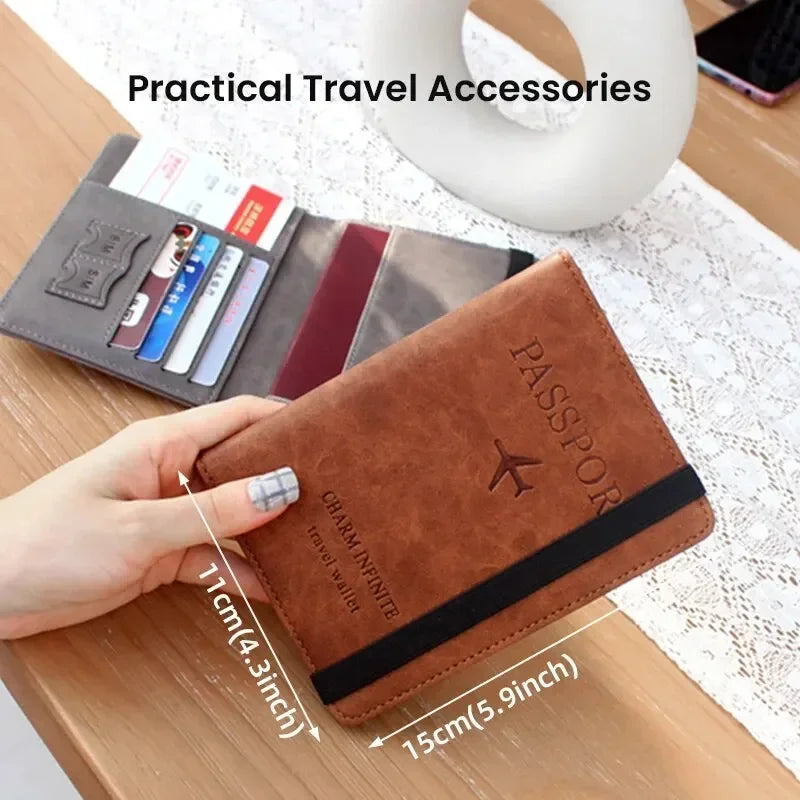 Vintage RFID Passport Holder Wallet