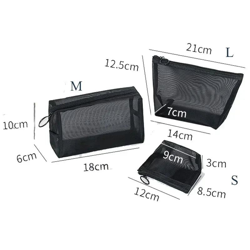 Transparent Mesh Cosmetic Bag for Travel