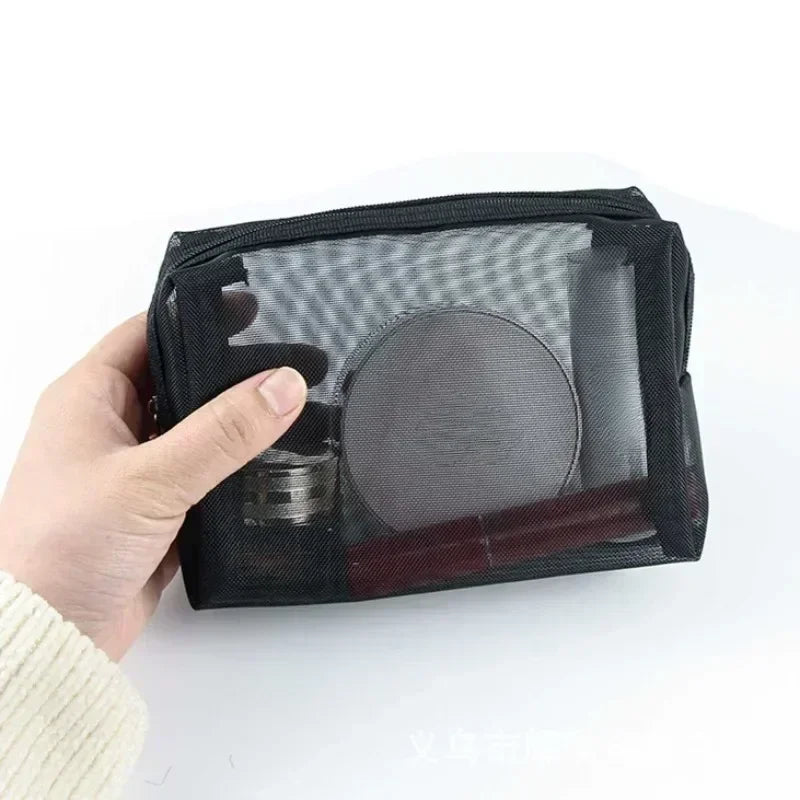 Transparent Mesh Cosmetic Bag for Travel