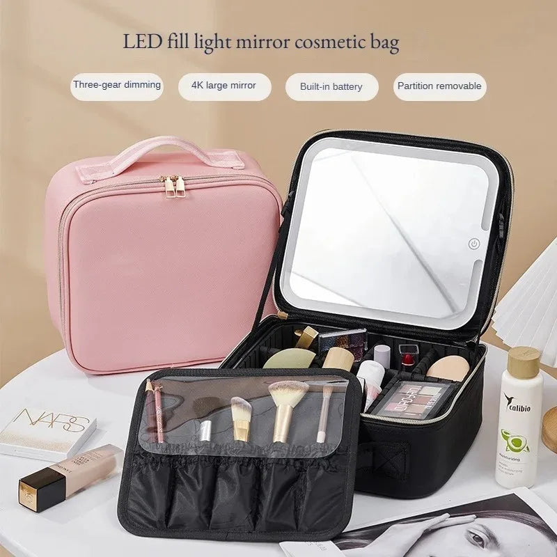 Smart LED Cosmetic Case with Mirror