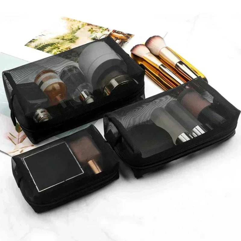 Transparent Mesh Cosmetic Bag for Travel