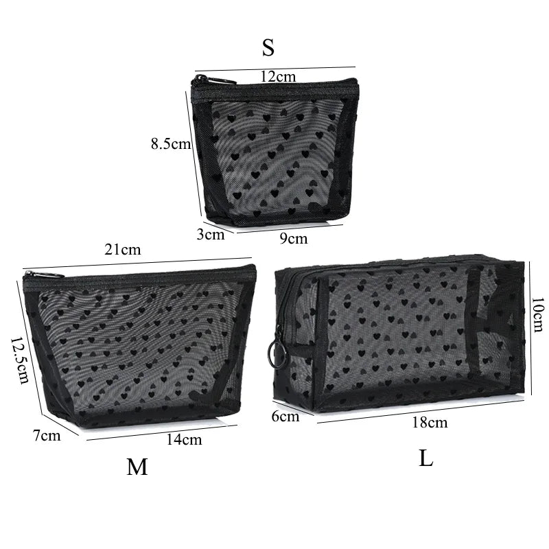 Transparent Mesh Cosmetic Bag for Travel