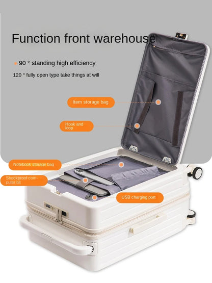 Multifunctional Travel Suitcase with Cup Holder