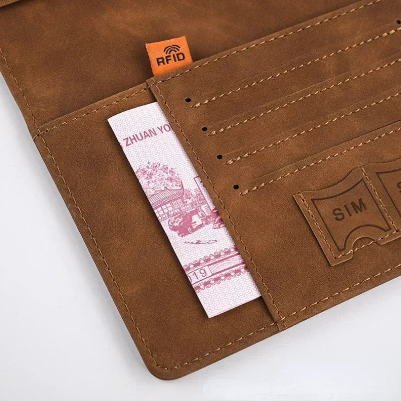 Vintage RFID Passport Holder Wallet