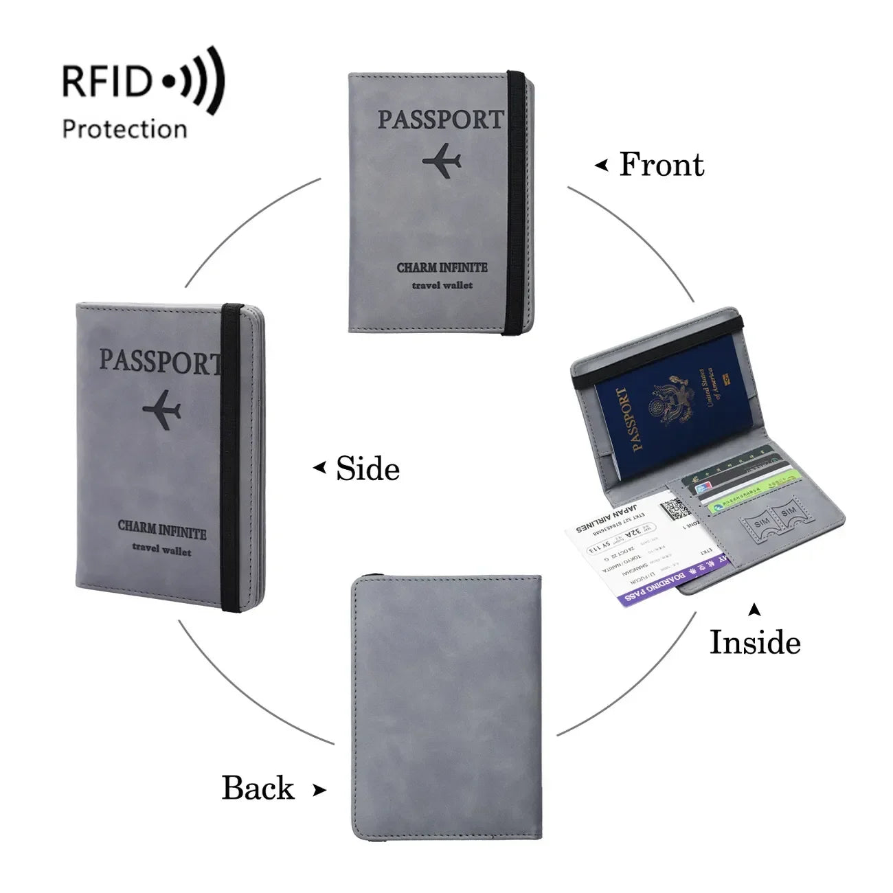 Vintage RFID Passport Holder Wallet