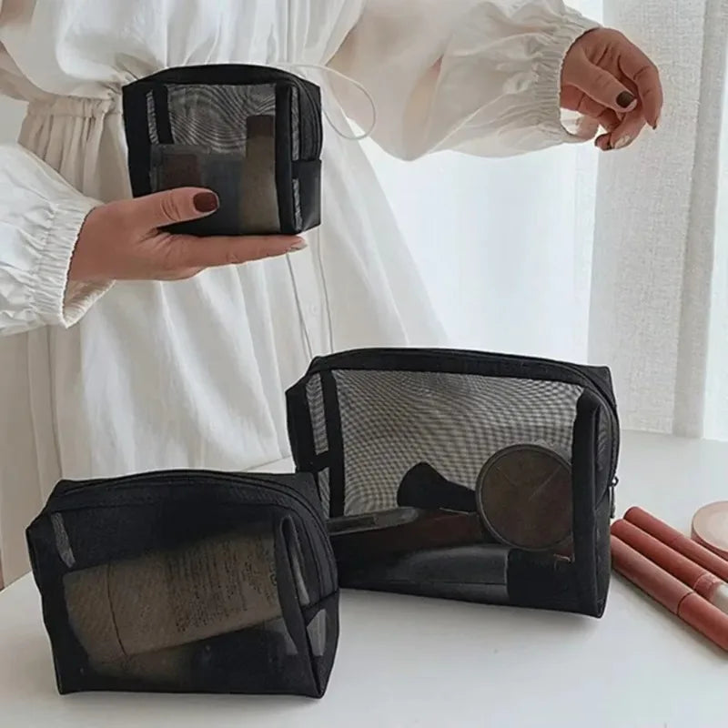 Transparent Mesh Cosmetic Bag for Travel